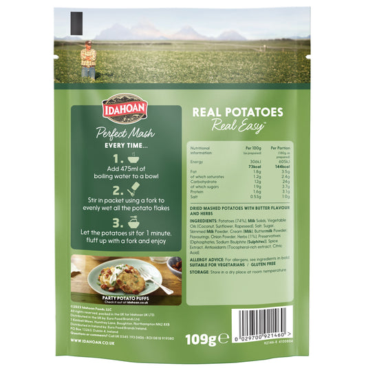 Idahoan Perfect Mash Butter & Herb 109g Sachet