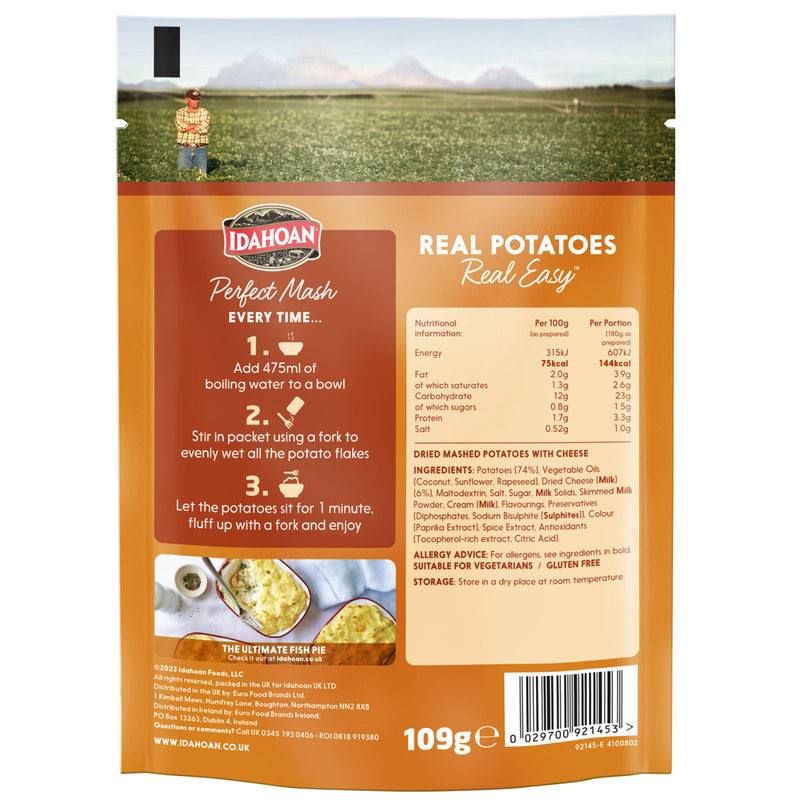 Load image into Gallery viewer, Idahoan Perfect Mash Potatoes Cheddar Cheese 109g Sachet
