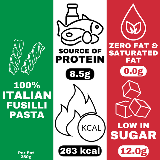 Pasta Nostra | Arrabbiata | Vegan | Instant fusilli pasta with a tomato and chilli sauce 70g x 8