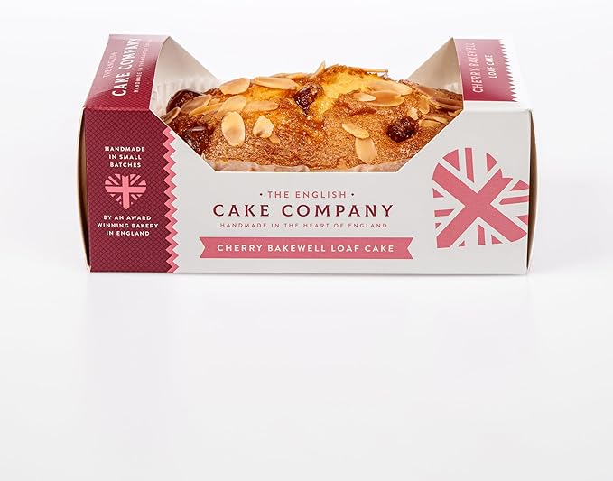 Load image into Gallery viewer, THE ENGLISH CAKE COMPANY Cherry Bakewell Loaf Cakes (300g)
