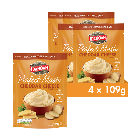 Idahoan Perfect Mash Potatoes Cheddar Cheese 109g Pack of 4