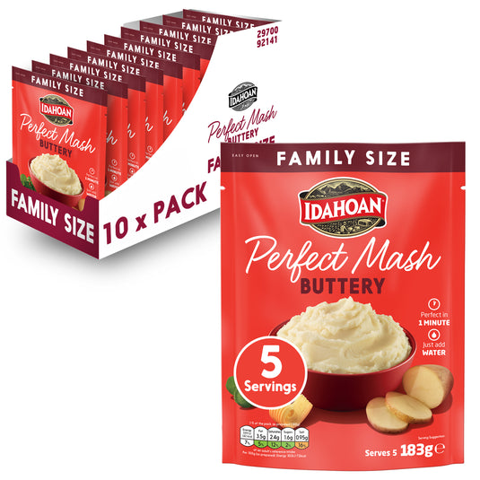 Idahoan Perfect Mash Potatoes Buttery 183g Sachet FAMILY size Case(10)