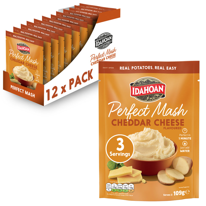 Load image into Gallery viewer, Idahoan Perfect Mash Potatoes Cheddar Cheese 109g Pack of 12
