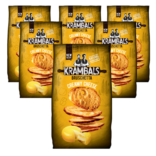 KRAMBALS Bruschetta Creamy Cheese Crisps 70g - Baked Crisps Bruschetta Bread Snacks Palm Oil Free Cheese Snack Box