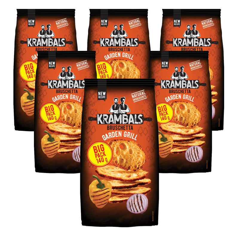 Load image into Gallery viewer, KRAMBALS Bruschetta Garden Grill Crisps 140g - Baked Crisps Bruschetta Bread Snacks Palm Oil Free Cheese Snack Box
