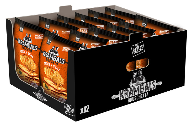 Load image into Gallery viewer, KRAMBALS Bruschetta Garden Grill Crisps 70g - Baked Crisps Bruschetta Bread Snacks Palm Oil Free Cheese Snack Box
