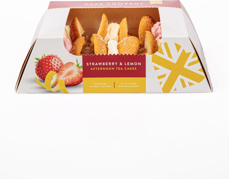 Load image into Gallery viewer, THE ENGLISH CAKE COMPANY Strawberry &amp; Lemon Afternoon Tea Cake (190g)
