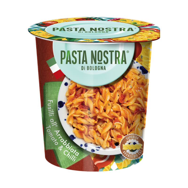 Load image into Gallery viewer, Pasta Nostra | Arrabbiata | Vegan | Instant fusilli pasta with a tomato and chilli sauce 70g
