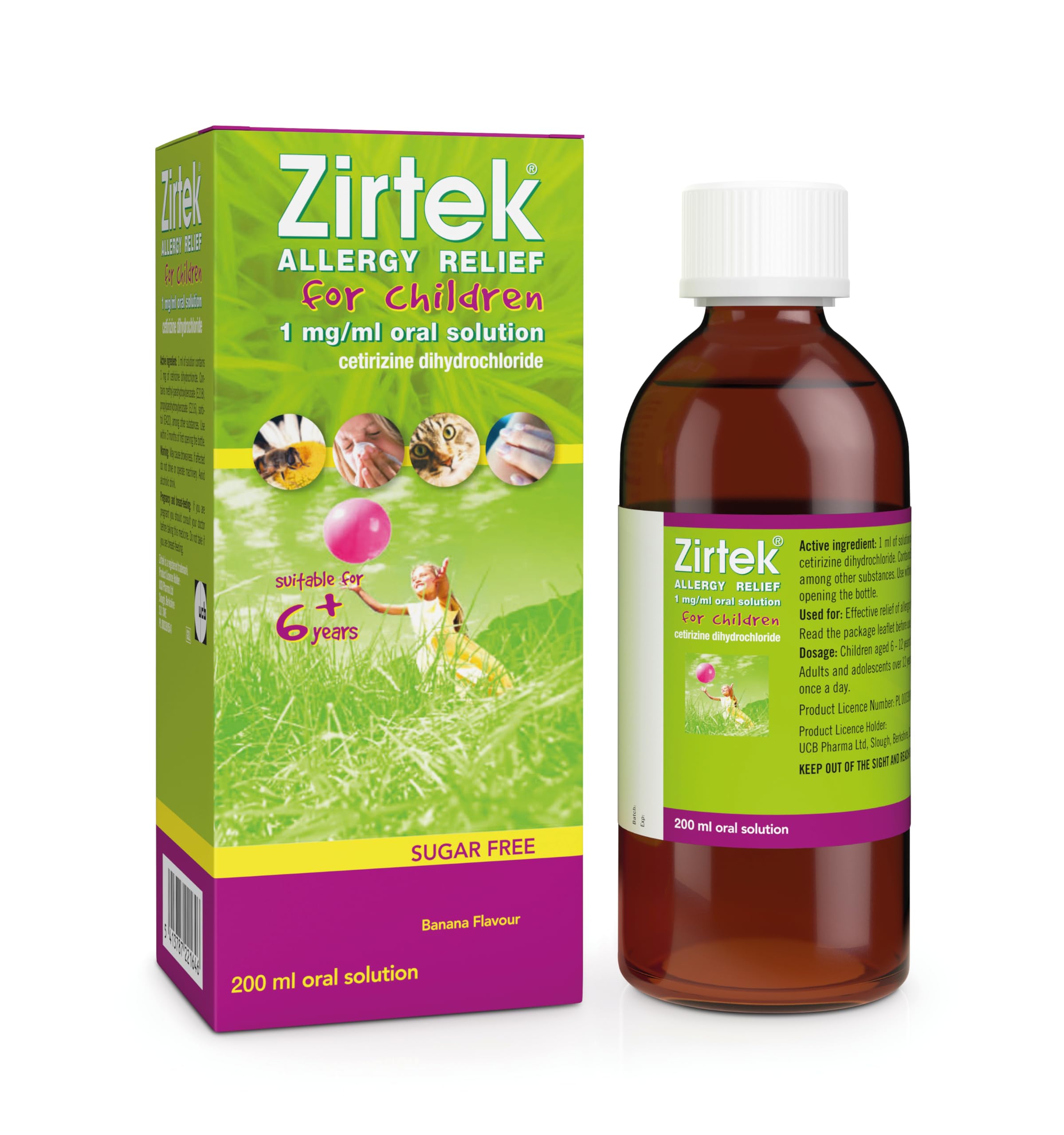 Zirtek Allergy Relief for Children, 200 ml Syrup | Hayfever, Dust, Pet ...