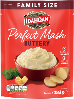 Idahoan Perfect Mash Potatoes Buttery 183g Sachet FAMILY size