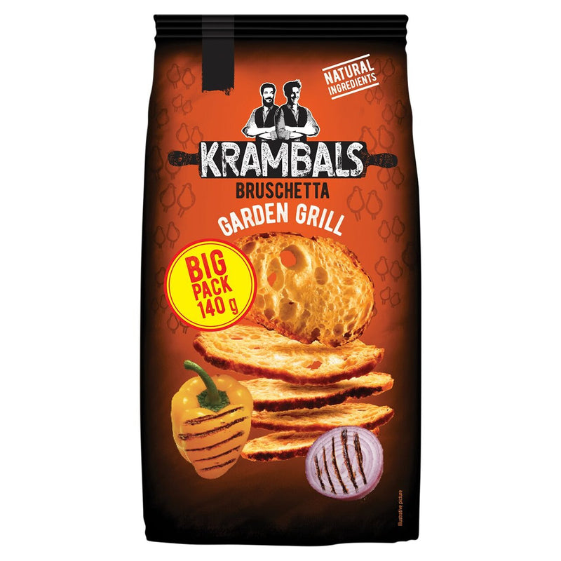 Load image into Gallery viewer, KRAMBALS Bruschetta Garden Grill Crisps 70g - Baked Crisps Bruschetta Bread Snacks Palm Oil Free Cheese Snack Box
