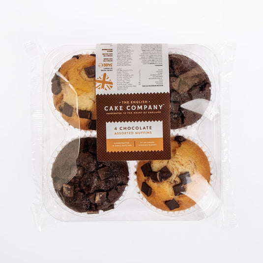 THE ENGLISH CAKE COMPANY 4 Assorted Chocolate Muffins (340g)