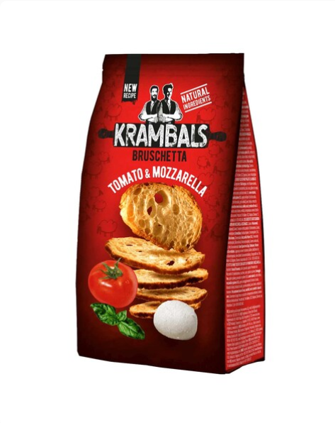 Load image into Gallery viewer, KRAMBALS Bruschetta Tomato &amp; Mozzarella Crisps 70g - Baked Crisps Bruschetta Bread Snacks Palm Oil Free Cheese Snack Box
