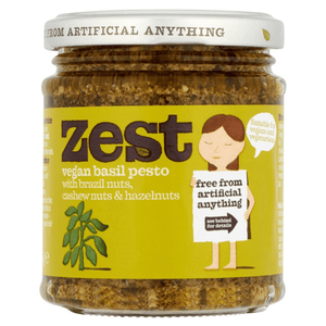 Zest Vegan Basil Pesto With Brazil, Cashew & Hazel Nuts